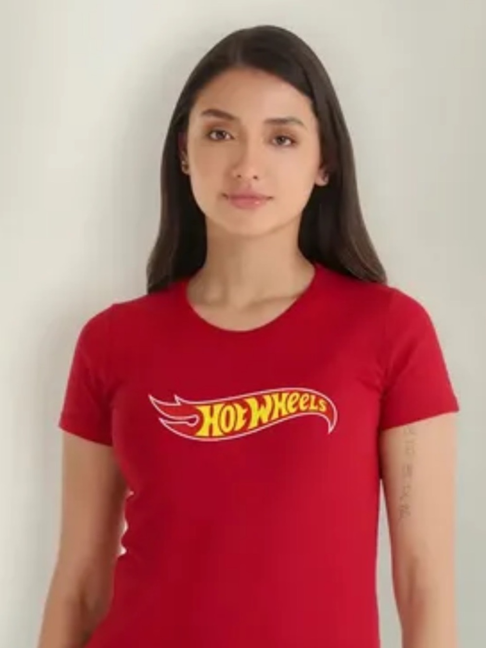 Mattel Hot Wheels Red Graphic Embroidered Fitted Cotton Stretch Baby Tee